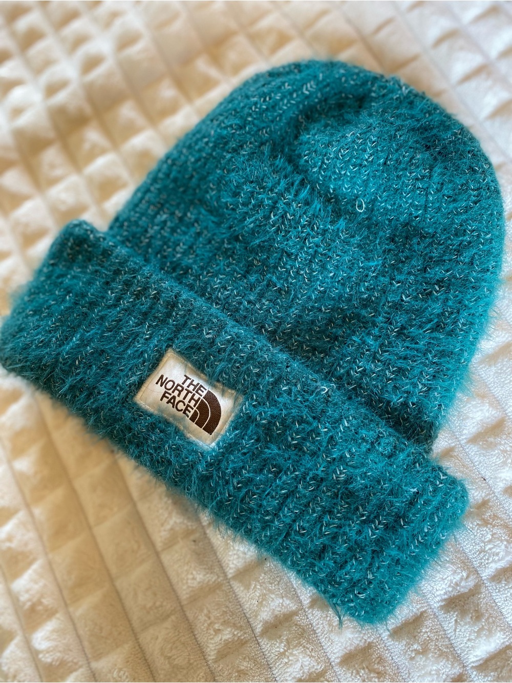 The North Face Kids Teal Fuzzy Beanie Hat